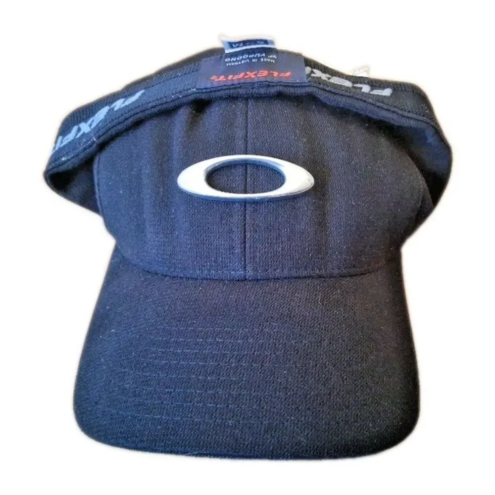 Oakley Tincan LX Hat Flexfit Stretch Baseball Cap Mens Black Size S/M Excellent